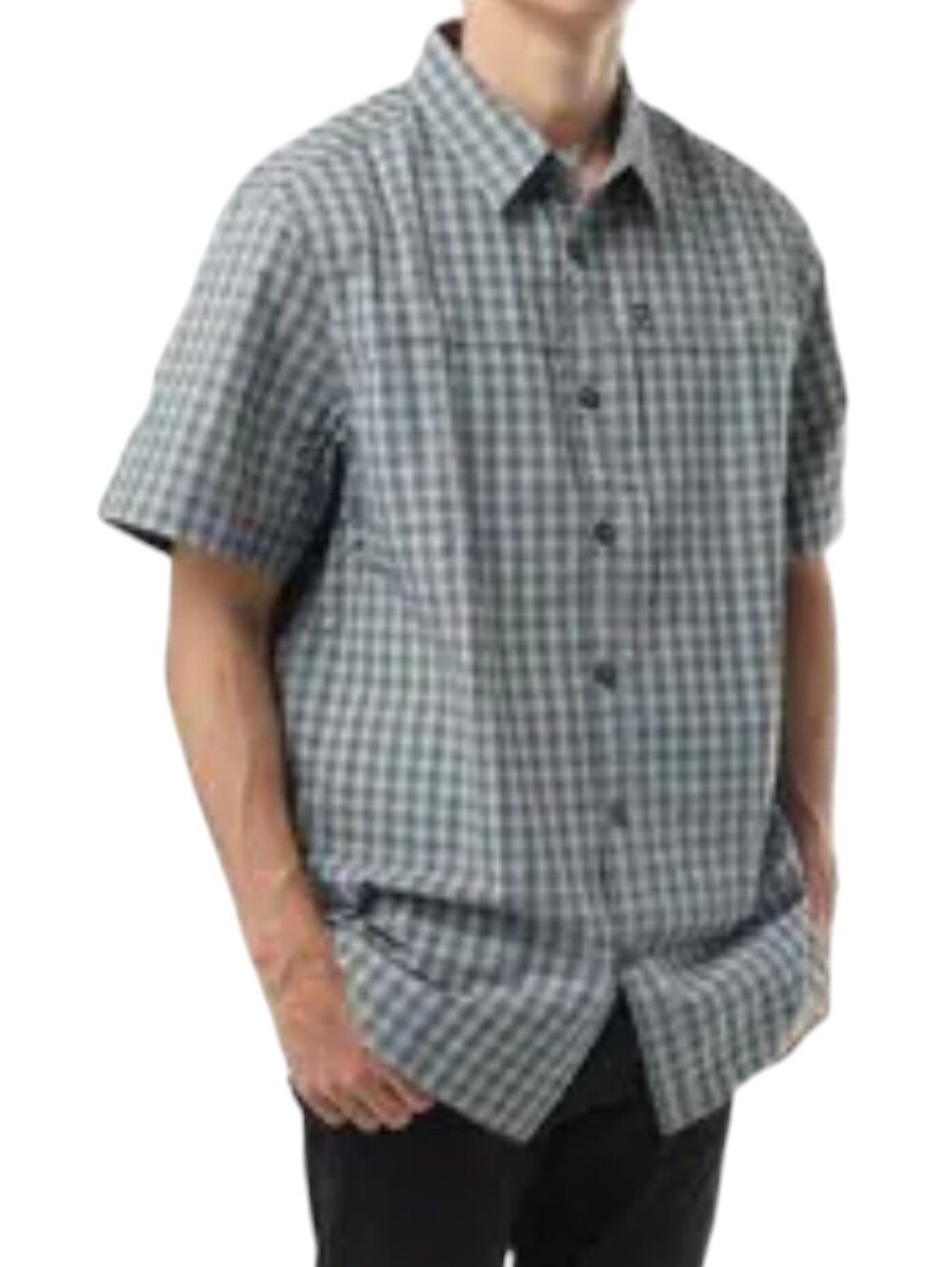 Fjallraven Men's Svante Seersucker Short Sleeve Short Plaid Button Up Large